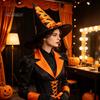 Classic Wizard Character Headwear Halloween Witch Hat, Reusable Oxford Cloth Pointed Stage Performance Costume Hat for Costume, Carnival, Masquerade,