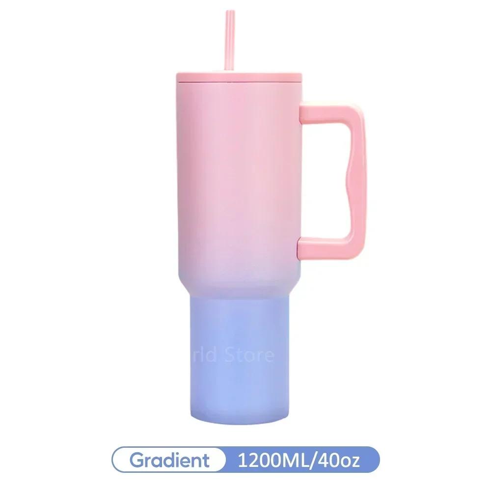 40oz Vacuum Thermos Cup Tumbler with Handle Lid Straw Stainless Steel Vacuum Mug Leak Proof Keep Cold Hot Travel Car Coffee Mug