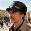 Middle-Aged and Elderly Hat Men's Winter Warm Father Grandfather Leather Hat Velvet Old Man Ear Protection Flat Cap