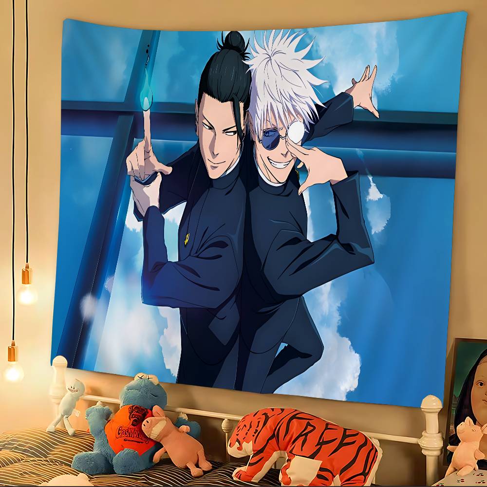 Jujutsu Kaisen Gojo Satoru Bedruckter Großer Wandteppich Hängendes Tarot Hippie Wandteppiche Schlafsaal Heimdekoration
