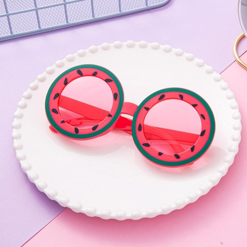 Fun Round Watermelon Design Eyewear Perfect For Theme Parties Cosplay Event Comfortable Lightweight PC Frame