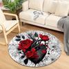 1pc Heart-shaped Flower Round Rug: Decorative Floor Mat for Living Room, Bedroom or Office, Non-slip, Crystal Velvet
