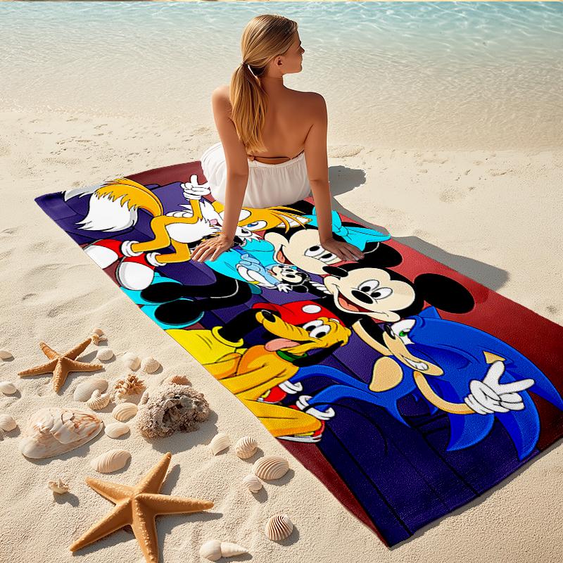1Pc Cartoon Characters Together Beach Towel Quick Dry Multiuse For Beach Pool Gym Yoga Home Travel Christmas Halloween Xmas Gift Y1664