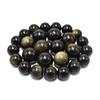 Golden Obsidian Stone Natural Round Beads 15"Strand Smooth Loose Spacer Beads 4/6/8/10/12mm for Jewelry Making DIY Bracelets Accessories
