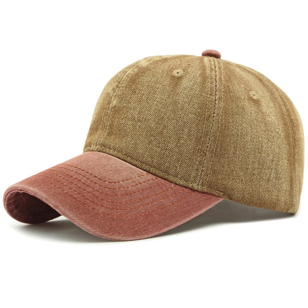 

HT4748 Spring Summer Autumn Caps for Men Women Fashion Patchwork Cotton Baseball Hat Snapback Cap Male Female Denim Baseball Cap Adjustable 55-60cm кавовий