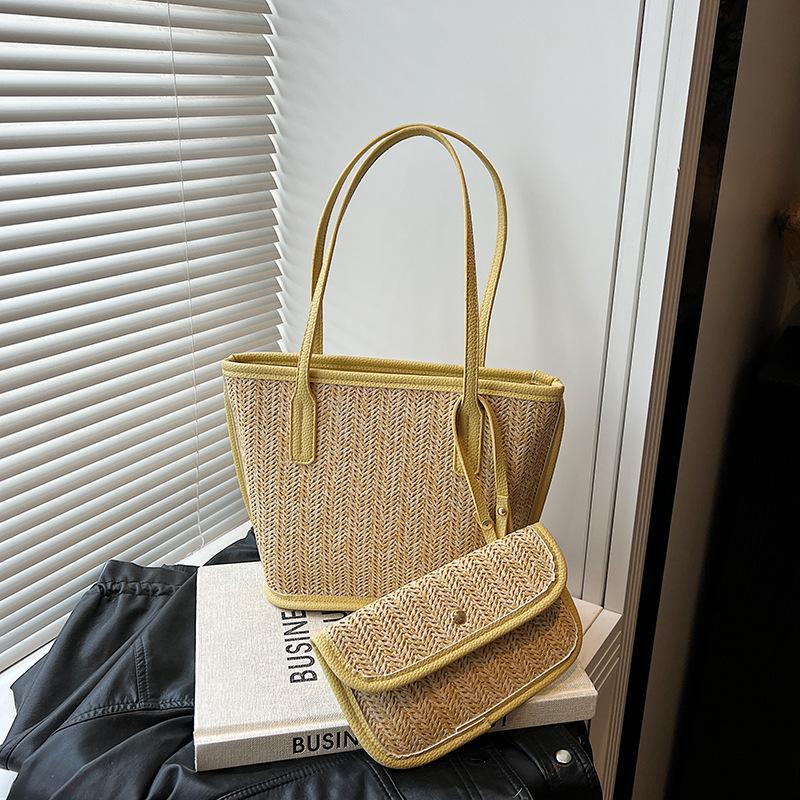 

Tote bag women s large-capacity new summer woven straw bag shoulder seaside vacation wind beach bag