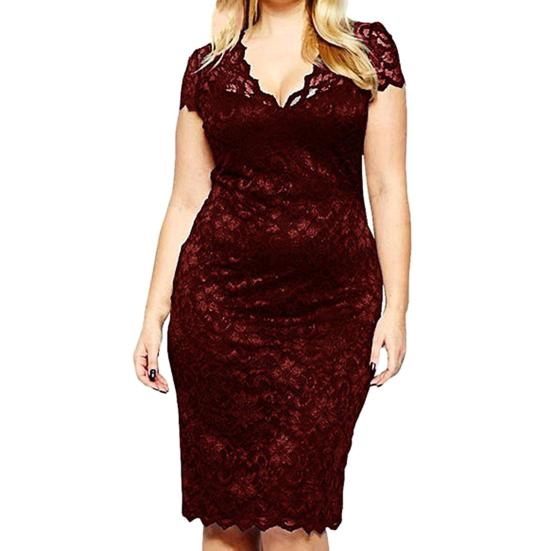 Dámské úzké midi šaty s výstřihem do V a květinovým vzorem, sexy krajkové šaty s průstřihy pro každodenní nošení