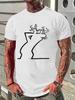 Mens Casual Tshirt  Cartoon Print Design Short Sleeved Round Neck Lightweight and Breathable Casual Street