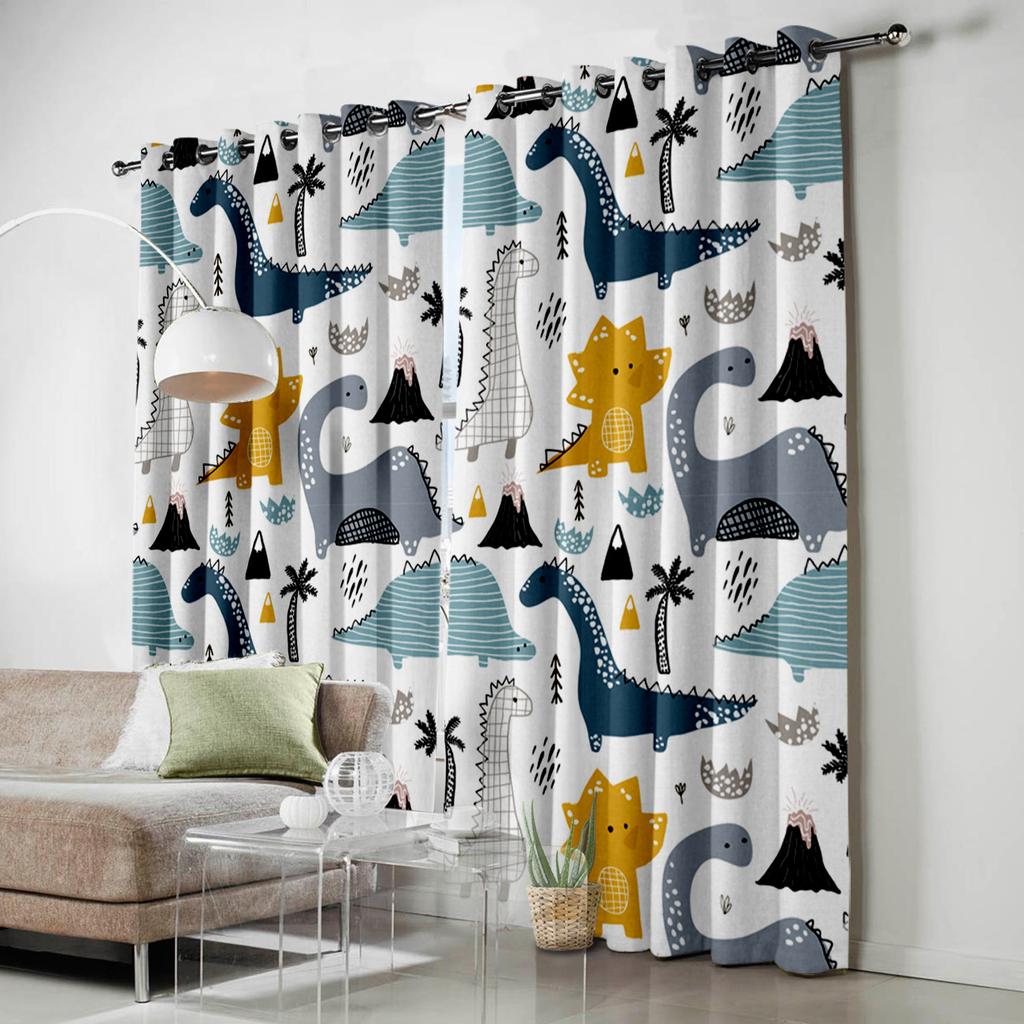 Cute Cartoon Dinosaur Curtains For Window Treatment Drapes Window Curtains For Living Room Bedroom Blinds Kids Room Home Decor