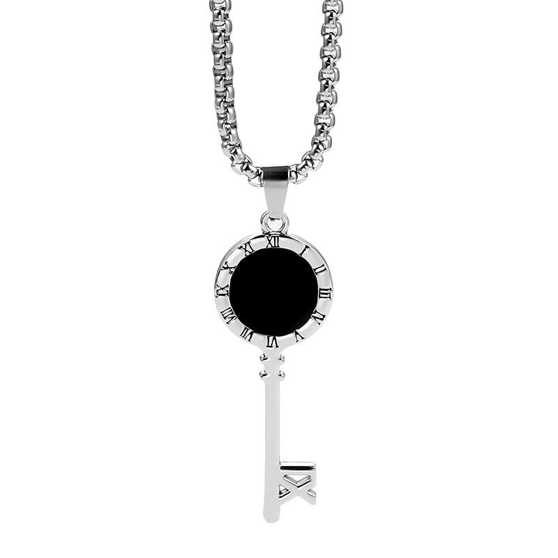 Titanium Steel Necklace Key Pendant - Simple and Versatile Men's Accessory, Suitable for All Occasions. Versatile Accessory.
