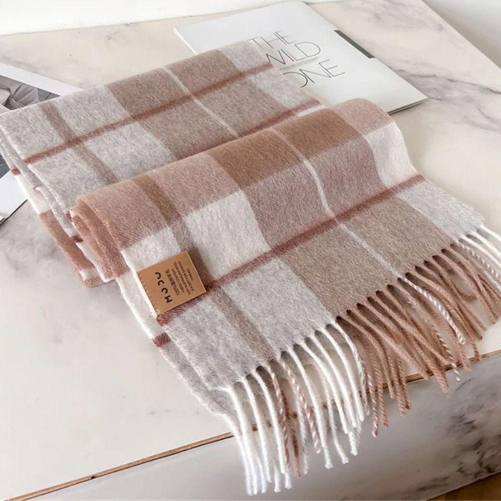 Thick Warm Winter Plaid Scarf Windproof Shawl Wrap Fashion Wool Scarf