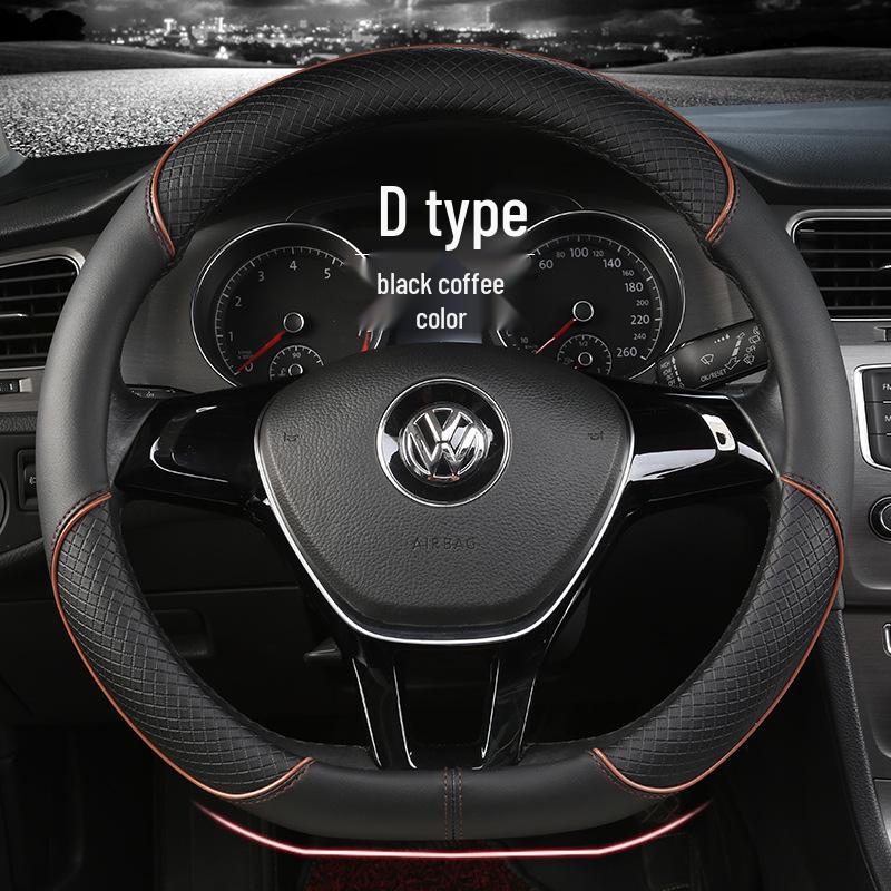 Four Seasons Wear-Resistant Universal Leather Steering Wheel Cover