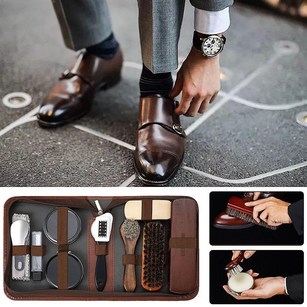 Travel Shoe Polish Kit Bamboo Bone Colorless Cleaning Shoe Polishing Tool