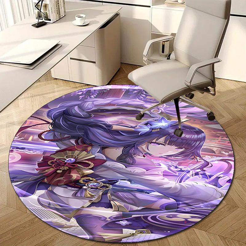 1pc Genshin Impact Beelzebul2 Design Printed Area Round Carpet for Bedroom Living Room Home Decor Rugs Mat Non Slip Mat Rug for Bedside