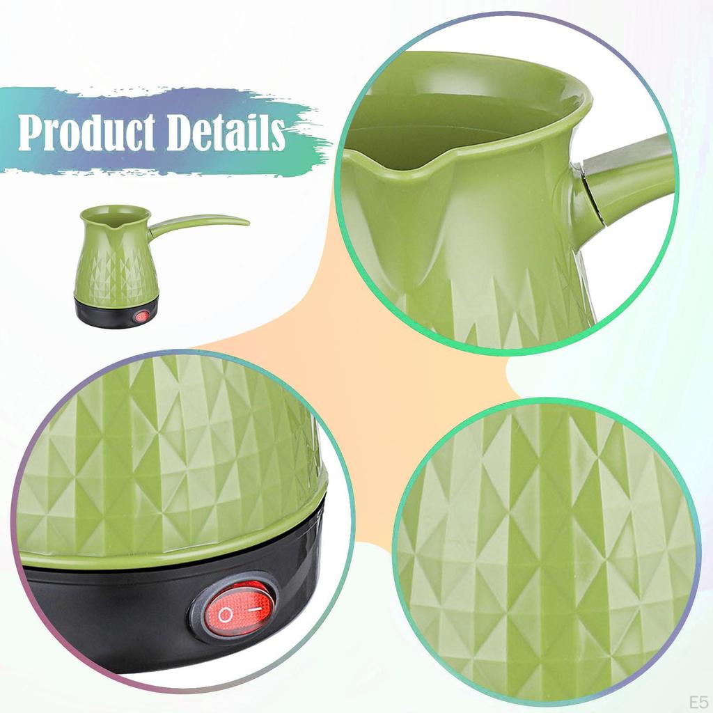 Electric Turkish Coffee Pot Warmer Anti Scald Dry Boil Protection Fast Brew with Handle Water