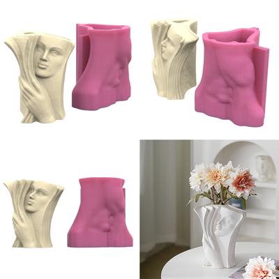 Multipurpose Face Book Vase Silicone Mold Versatile Resin Cast Set for Home and Office Decoration and Jewelry Storage