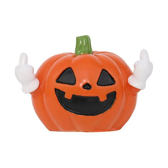 Pumpkin Ornament, 3D Pumpkin Shape Figure, Mini Resin Halloween Decoration for Desktop Micro-Landscapes Parties Window