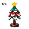 Festive Restaurant Accessory Christmas Tree Wooden Trivets, Durable Pine Wood Potholders with Storage Stand, Housewarming Gift for Kitchen Heat