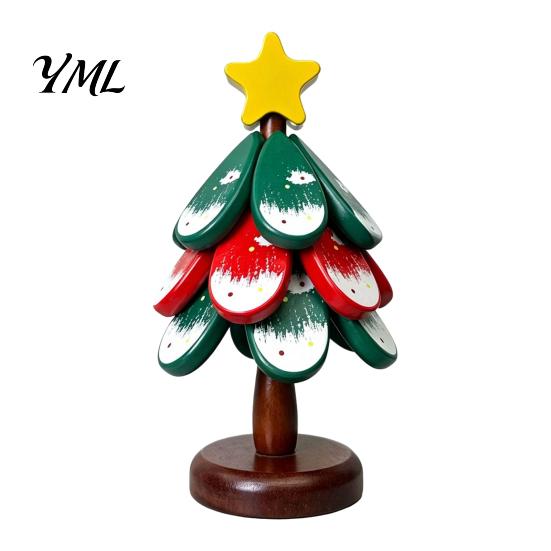 Festive Restaurant Accessory Christmas Tree Wooden Trivets, Durable Pine Wood Potholders with Storage Stand, Housewarming Gift for Kitchen Heat