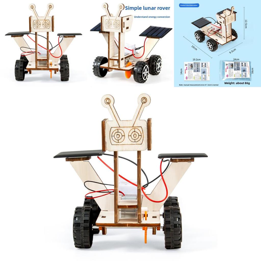 Simuliertes Holz Mondrover Montagemodell Materialset Kinder Puzzlespielzeug für Kinder und Jugendliche
