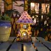 Solar Powered Lamp Statue Treehouse Small Night Light Garden Lawn Decoration Ornament Novel Design Flower Room Atmosphere Light