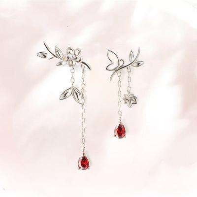 Anime Tian Guan Ci Fu Earrings Hua Cheng Xie Lian Cosplay Ear Studs For Women Couples Flower Jewelry Props Accessories Gifts
