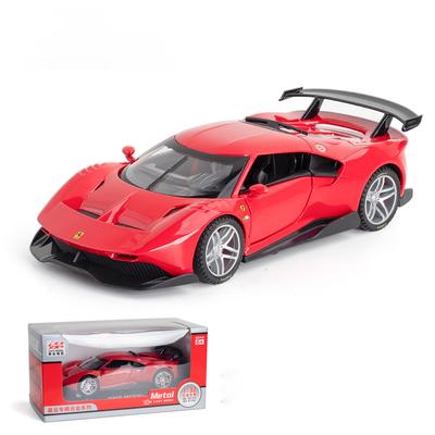 1:32 Schaal P80-C Metalen Diecast Auto, Pull Back Legering Speelgoed met Geluid en Licht, Deuren Open Collectie Voor Geschenken Pop