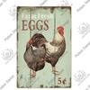 Putuo Decor Huhn Blechschild Vintage Metallschild Plakette Metall Vintage Bauernhaus Wanddeko Hahn Retro Metallschilder