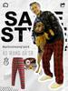 Plaid Pants Loose Straight High Street New Versatile Casual Sports Sweatpants with a Vertical Feel Black and White Basketball Long Pants for Men