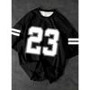 Europäisches und Amerikanisches Herren Sommer Gestreiftes Digitaldruck Bequemes Atmungsaktives Rundhals T-Shirt Outdoor Streetwear Top