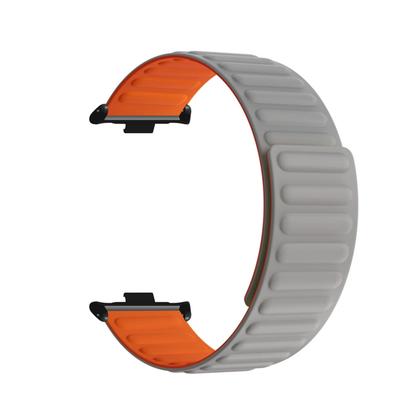 2pcs Magnet Replacement Watch Straps Silicone Magnetic Closure Watch Strap for Mi Band 8 Pro Grey