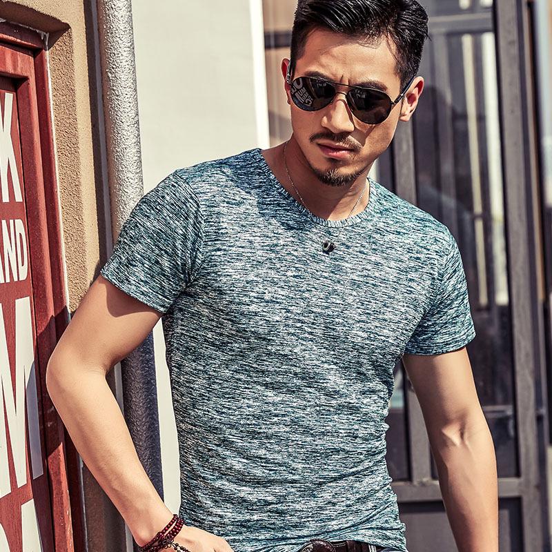 Abbigliamento da Uomo Manica Corta Girocollo Spalla Larga Sportivo Alta Elasticità Camicia Mimetica