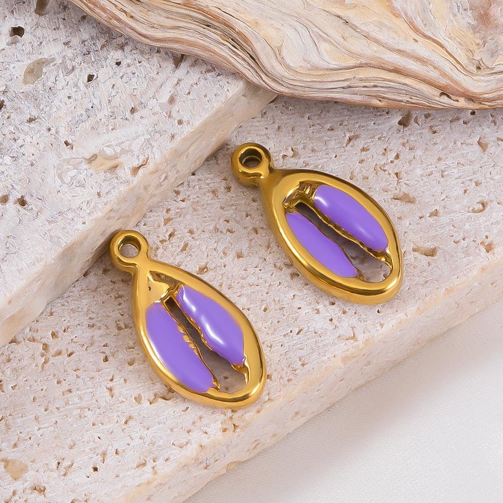 

Stainless Steel Pendant Series Pink Purple Cute Pendant Multiple Choice Earring Components DIY Necklace Jewelry Accessories