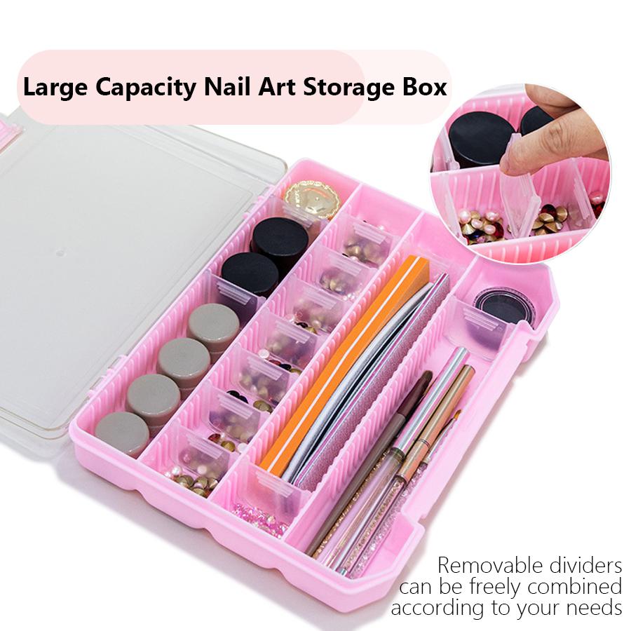 30 Compartments Large Capacity Storage Box for Nail Art Rhinestones, Jewelry, Beads, Small Parts Organizer