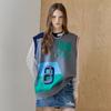 Graphic Color Block Loose Knit Vest Ze10qv001na