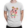 Animal Funny Crossing Game Creative TShirt for Men Pink Round Collar Pure Cotton T Shirt Distinctive Birthday Gifts OutdoorWear