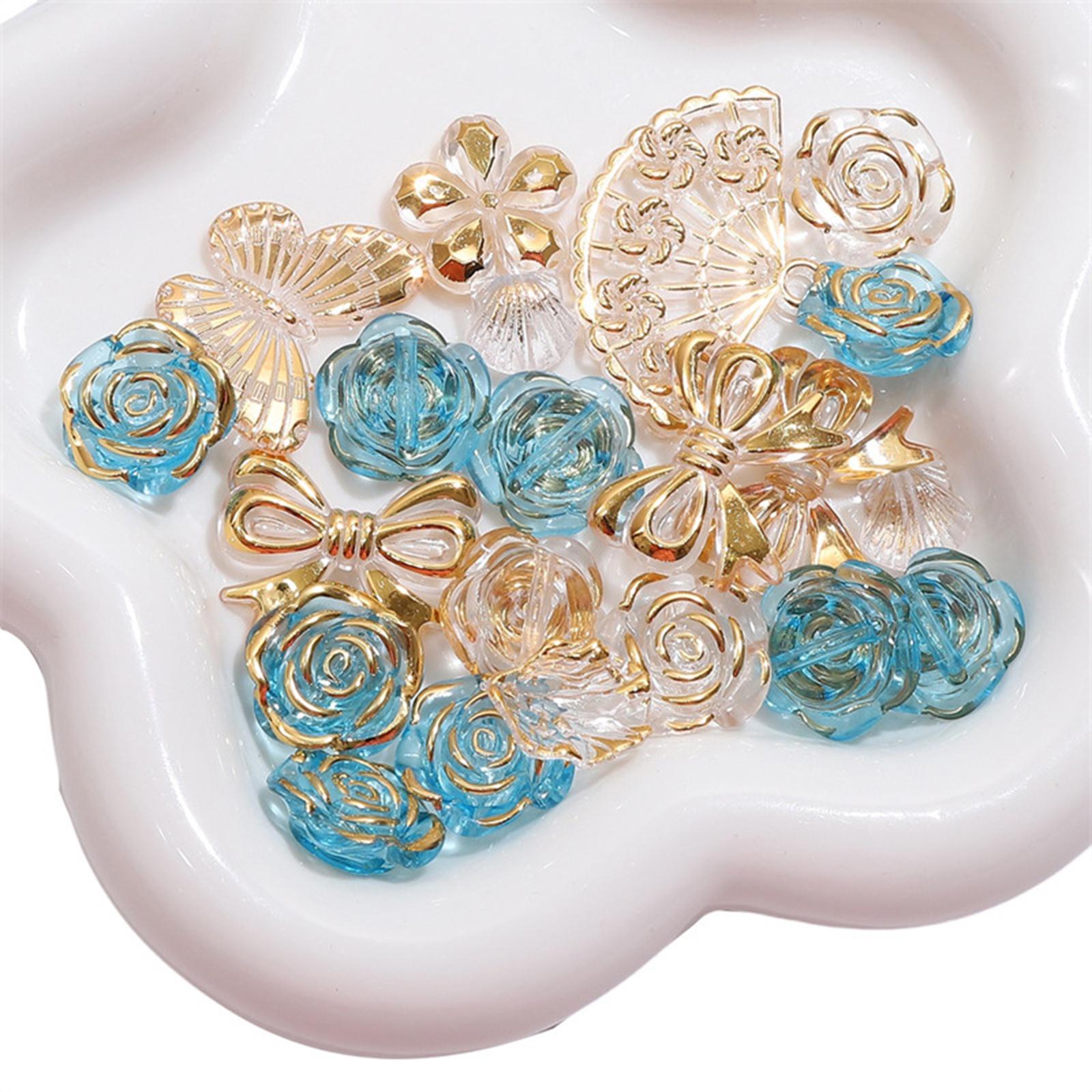 

Handmade Jewelry Making Tool Set Sturdy Acrylics Beads With Gold Accent 12 30mm Size Ranges Pack for Creative Designers