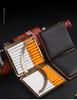 Elegant Cowhide Cigarette Case - 20-Piece Capacity, Men's Fashionable Moisture-Proof & Pressure-Proof Storage Box.