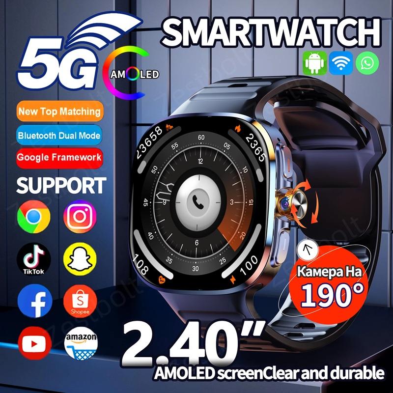 Nowy Smartwatch M99 Wersja Komórkowa 5G 2,4-calowy Amoled Większy Ekran Zegarek Smart Android z Obrotową Kamerą Gniazdo Karty SIM WIFI