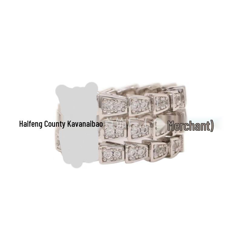 Anello a Serpente Diamantato a Doppia Filettatura Edizione Pregiata: Gioielli di Moda Elastici, Unisex, Versatili