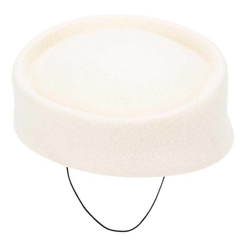 2025 New Ladies 100% Wool Fedoras Hats Concave Top British Vintage Felt Berets Wedding Fascinator Hat Cocktail Party Pillbox Cap