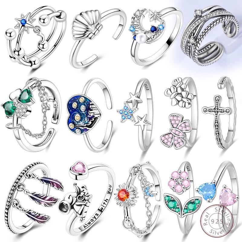 New 925 Silver Open Ring Hollow Rose Infinite Love Simple Ring Women Wedding Engagement Party Jewelry Gift