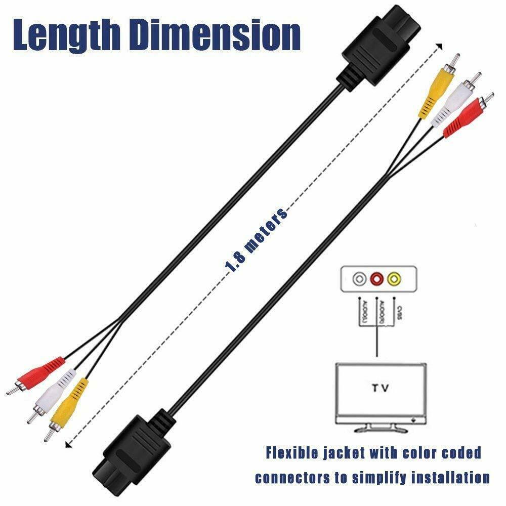 1,8M Für Nintendo 64 N64 Audio-TV-Video-Kabel AV-Kabel zu RCA Für Super Nintendo GameCube N64 SNES Game Cube Zubehör