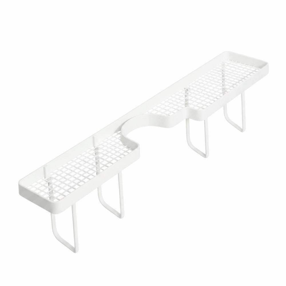 No-Drill Faucet Sink Shelf Large Capacity Faucet Drain Organizer Sink Drying Rack Mirror Front