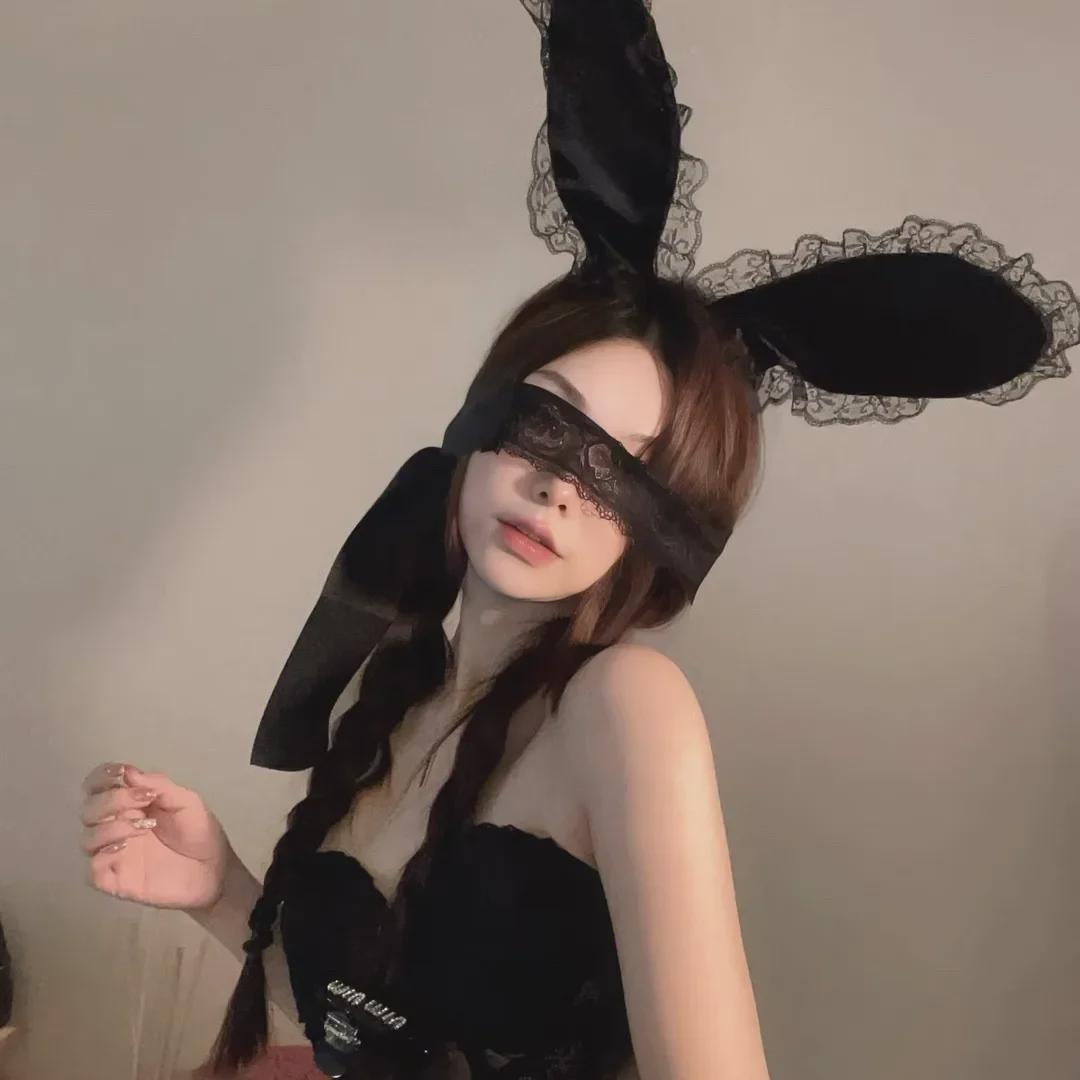 

Повязка на голову с кружевными ушками кролика — шикарный кружевной дизайн для гламурных образов