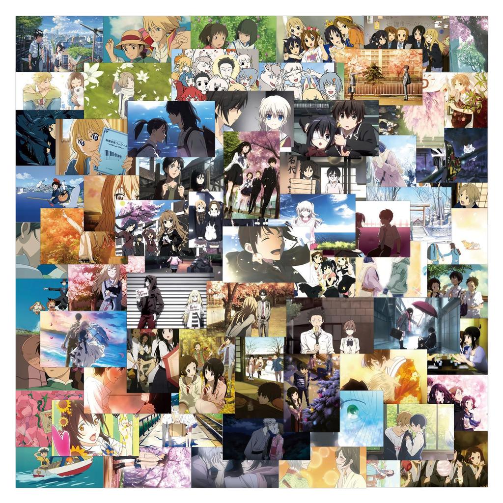 80 Collection of Famous Anime Scenes Graffiti Stickers Decorative Refrigerator Scooter Waterproof DIY Stickers