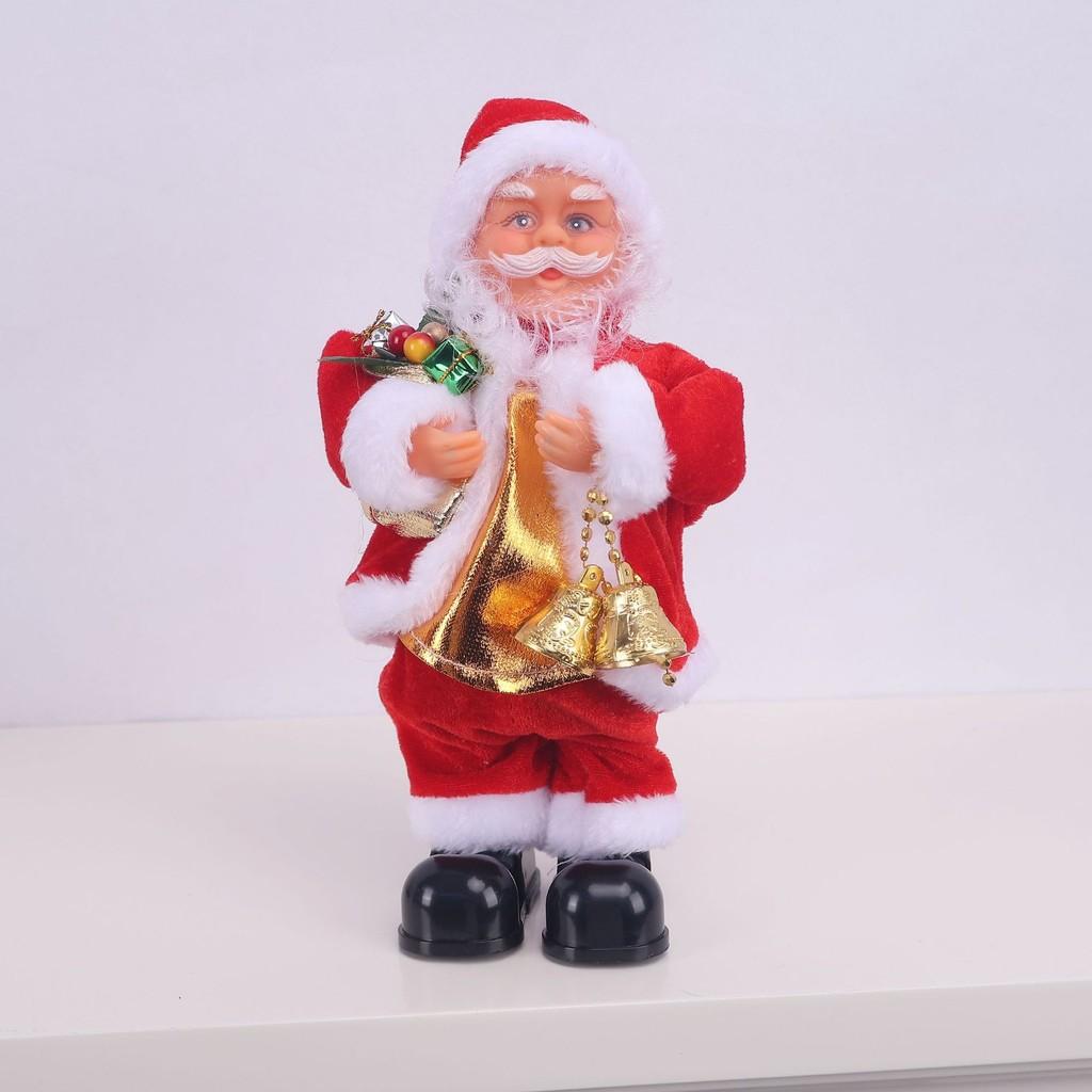 Claus Christmas Santa Toy With Music Playing Guitar Saxophone For Festive Decor
