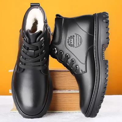 Bottes de Neige Chaudes et Résistantes au Froid pour Homme à Lacets Montantes Chaussures d'Hiver pour Homme Randonnée Extérieure Décontracté Vente Antidérapantes Qualité Confortable Fourrure
