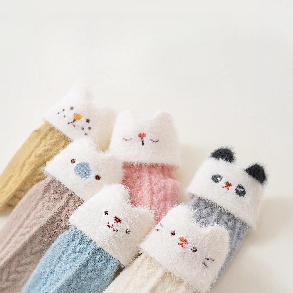 Winter Warm Cartoon Calf Sock for Infant Baby Sweet Toddler Mid-Calf with Animal Ears Seamless Toe Class A Newborn Infant Socks