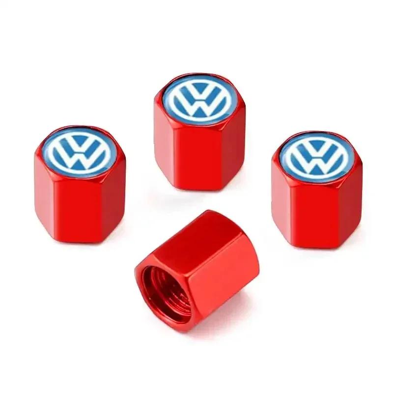

New New 4pcs Car Wheel Tires Valve Caps Tyre Dust Covers For Volkswagen GTI Passat Touareg Tiguan Golf Bora Jetta CC Beetle P